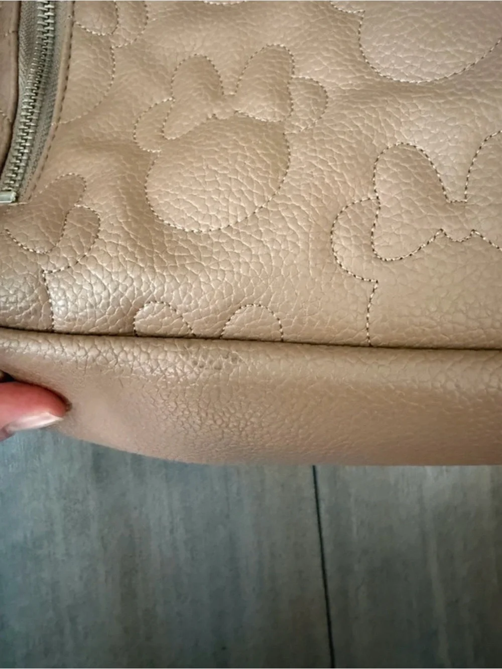 Freshly Picked Embossed Minnie Baby Backpack - Beige
